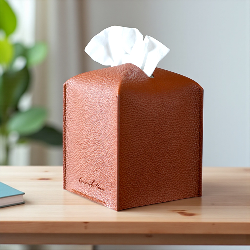 Leather Tissue Box Cover