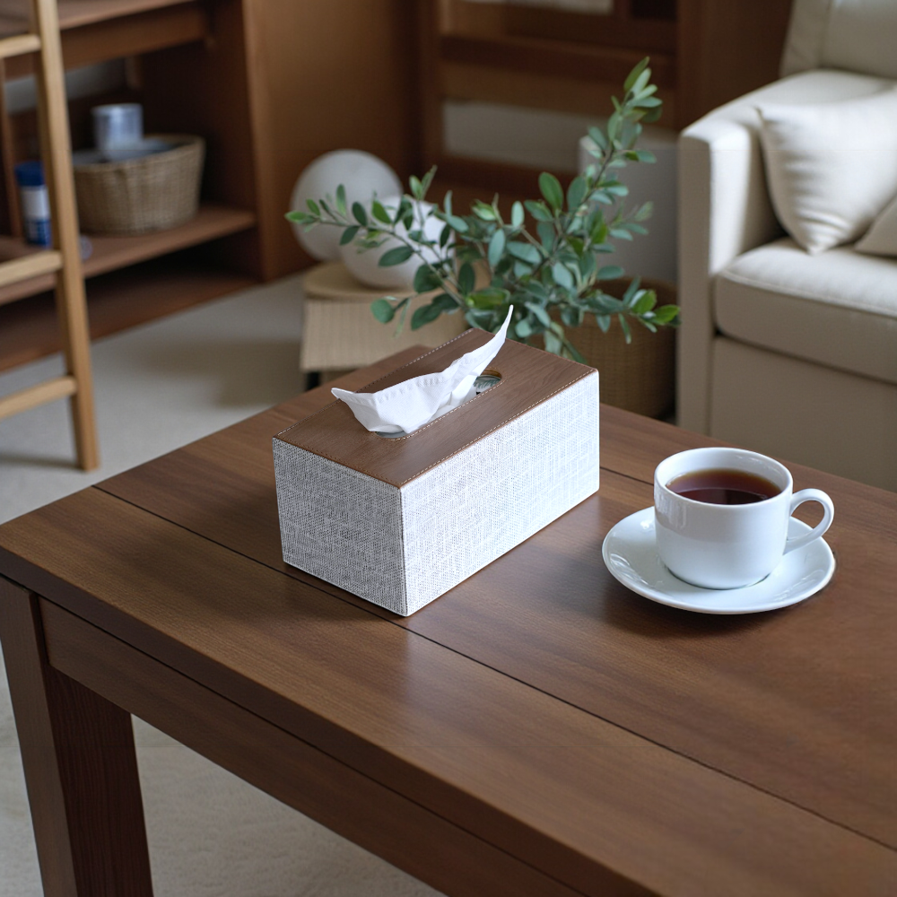 Modern tissue box cover - Rectangular Leather made for Kleenex tissues 