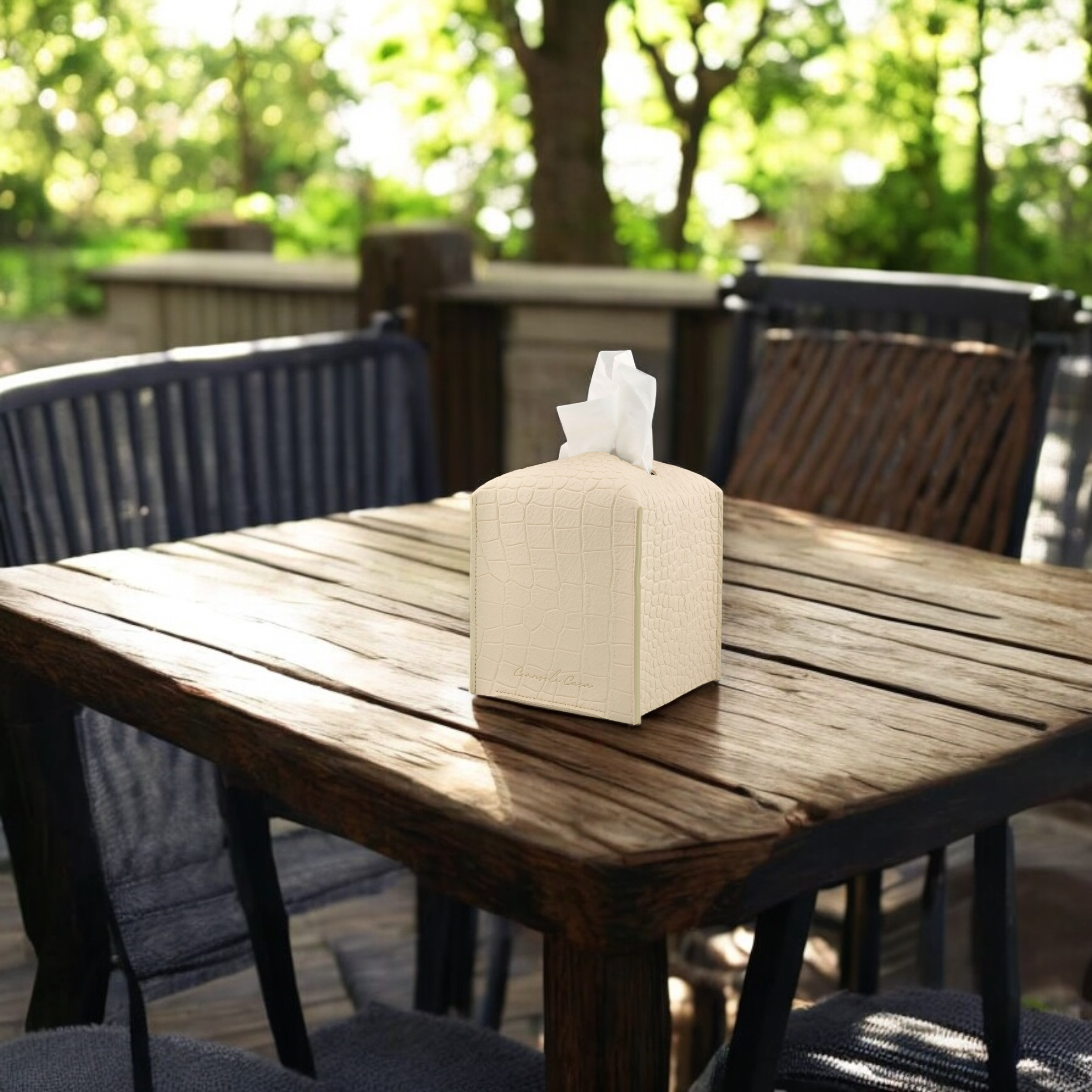 Elegant Faux Leather Tissue Box Cover