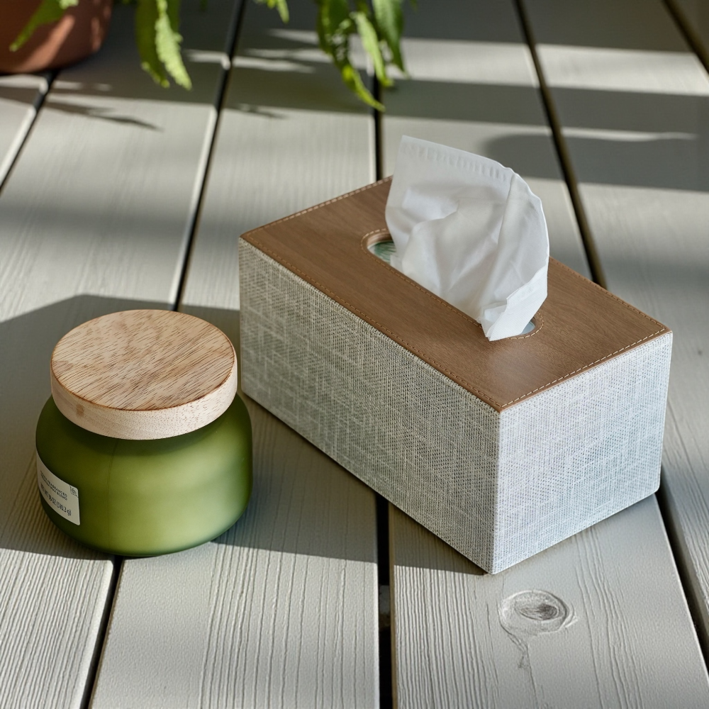 Modern tissue box cover - Rectangular Leather made for Kleenex tissues 