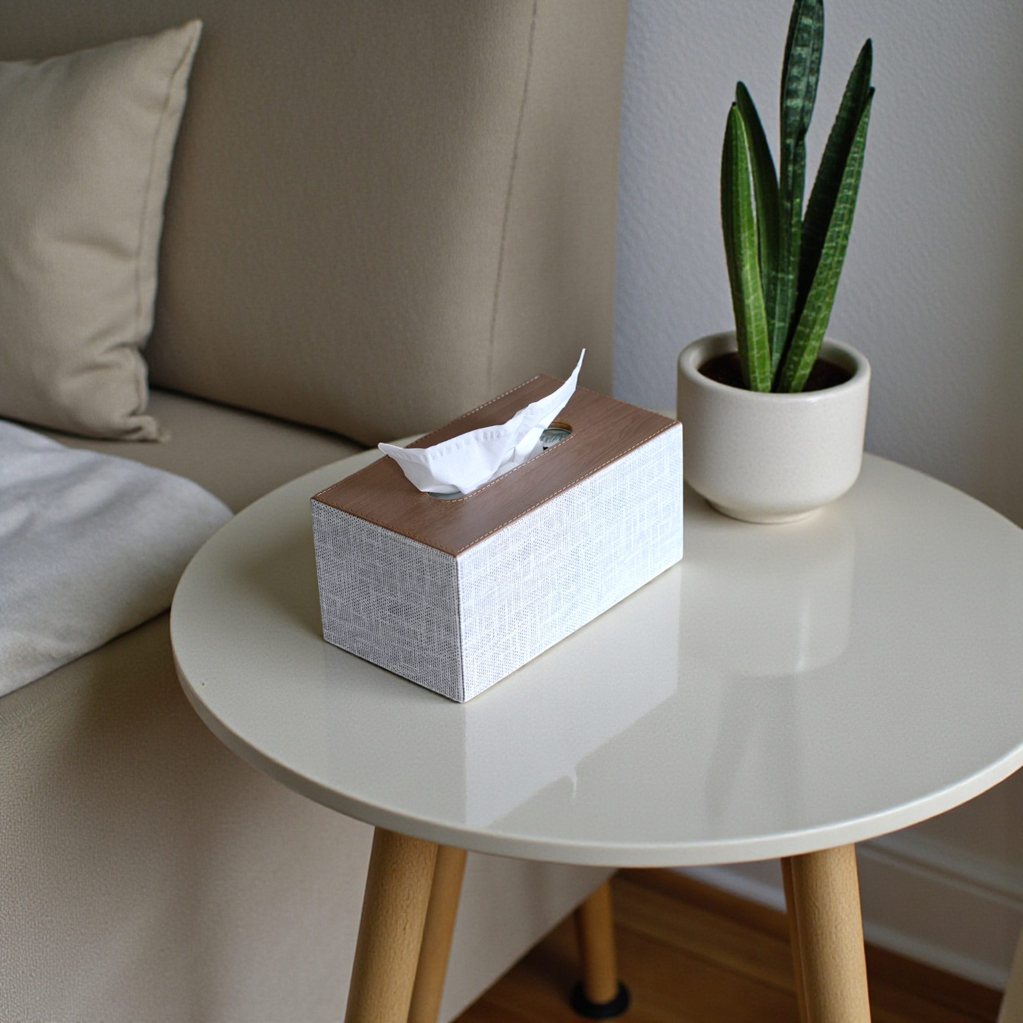 Modern tissue box cover - Rectangular Leather made for Kleenex tissues 