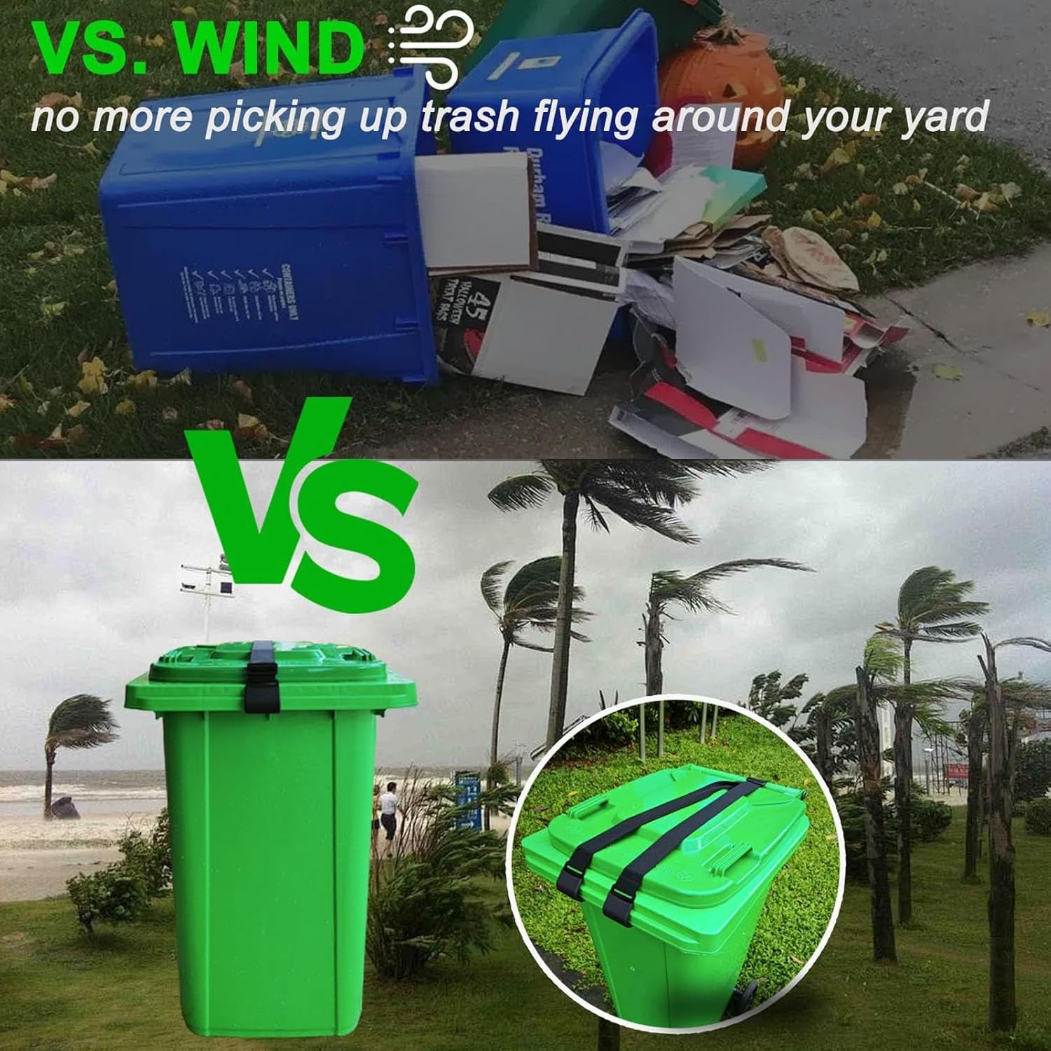 Trash Can Locks for Outdoor Bins – Animal-Resistant, Windproof & Tool-Free Installation (2-Pack)