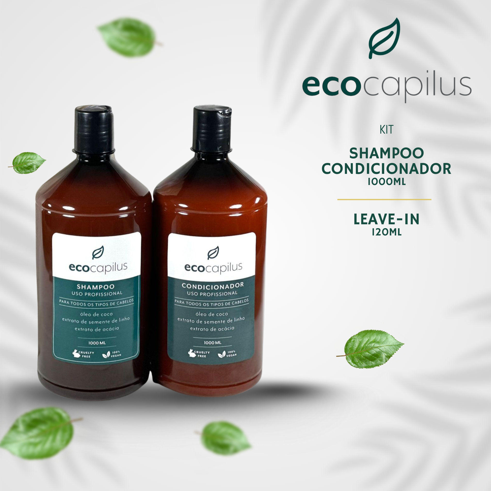 KIT SHAMPOO E CONDICIONADOR USO DIÁRIO - ECOLÓGICA HAIR 1L