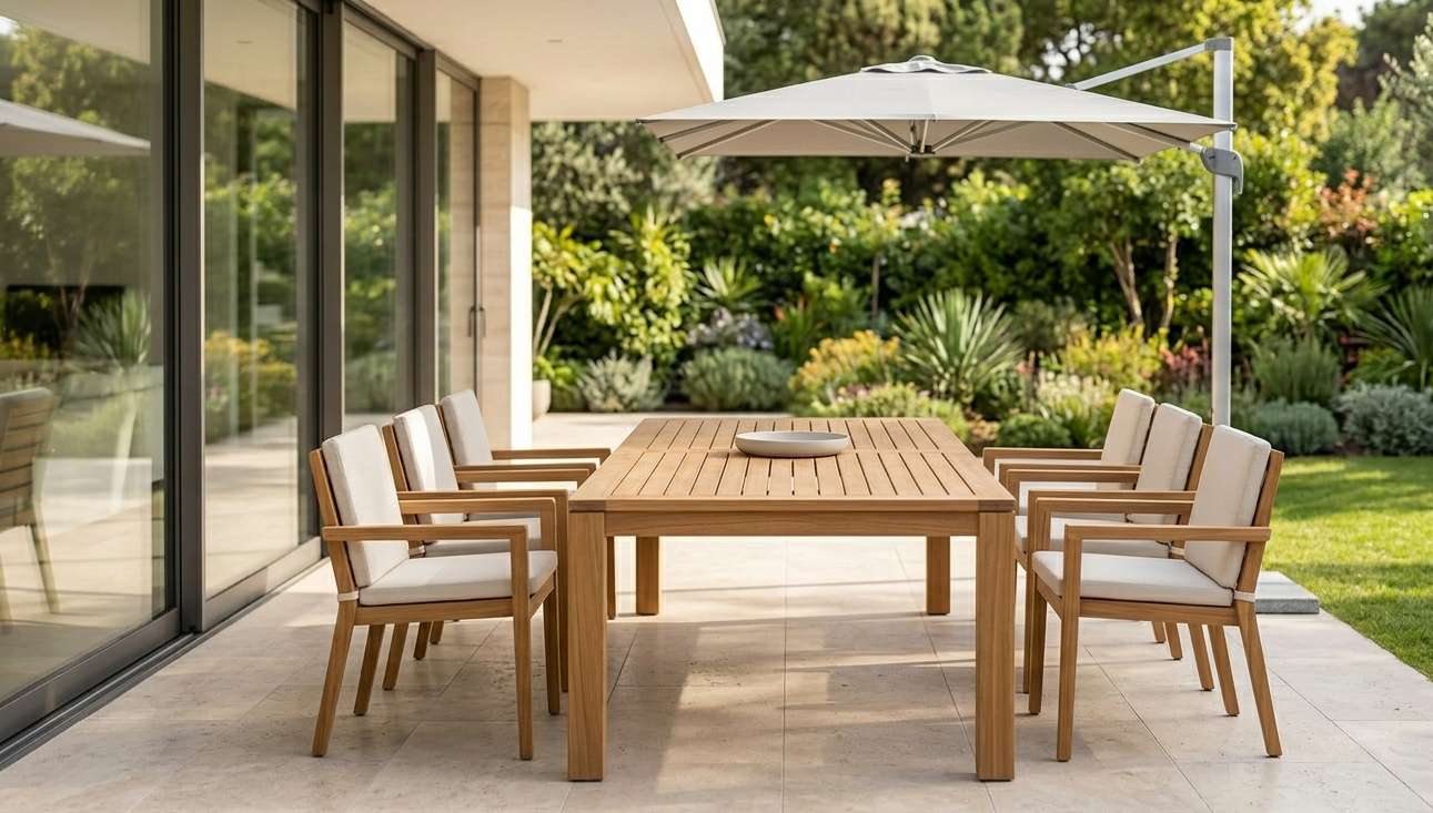 Ensemble de salle à manger d'extérieur en bois