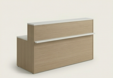 Comptoir d'accueil en bois clair