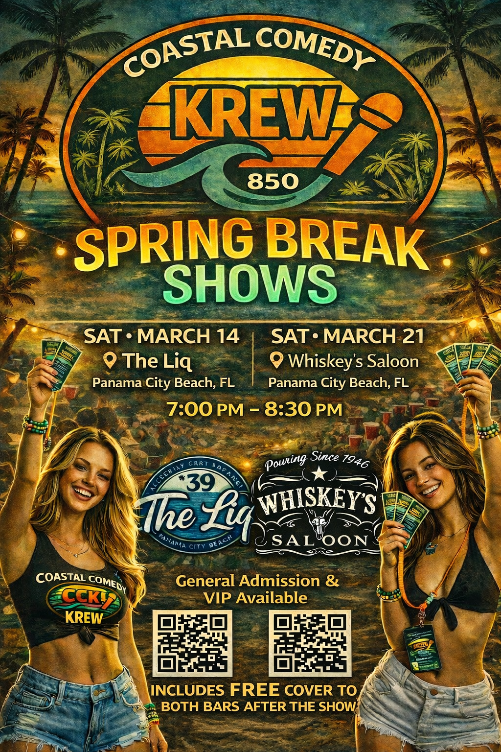 21 March Spring Break Comedy @ Whiskey’s Saloon