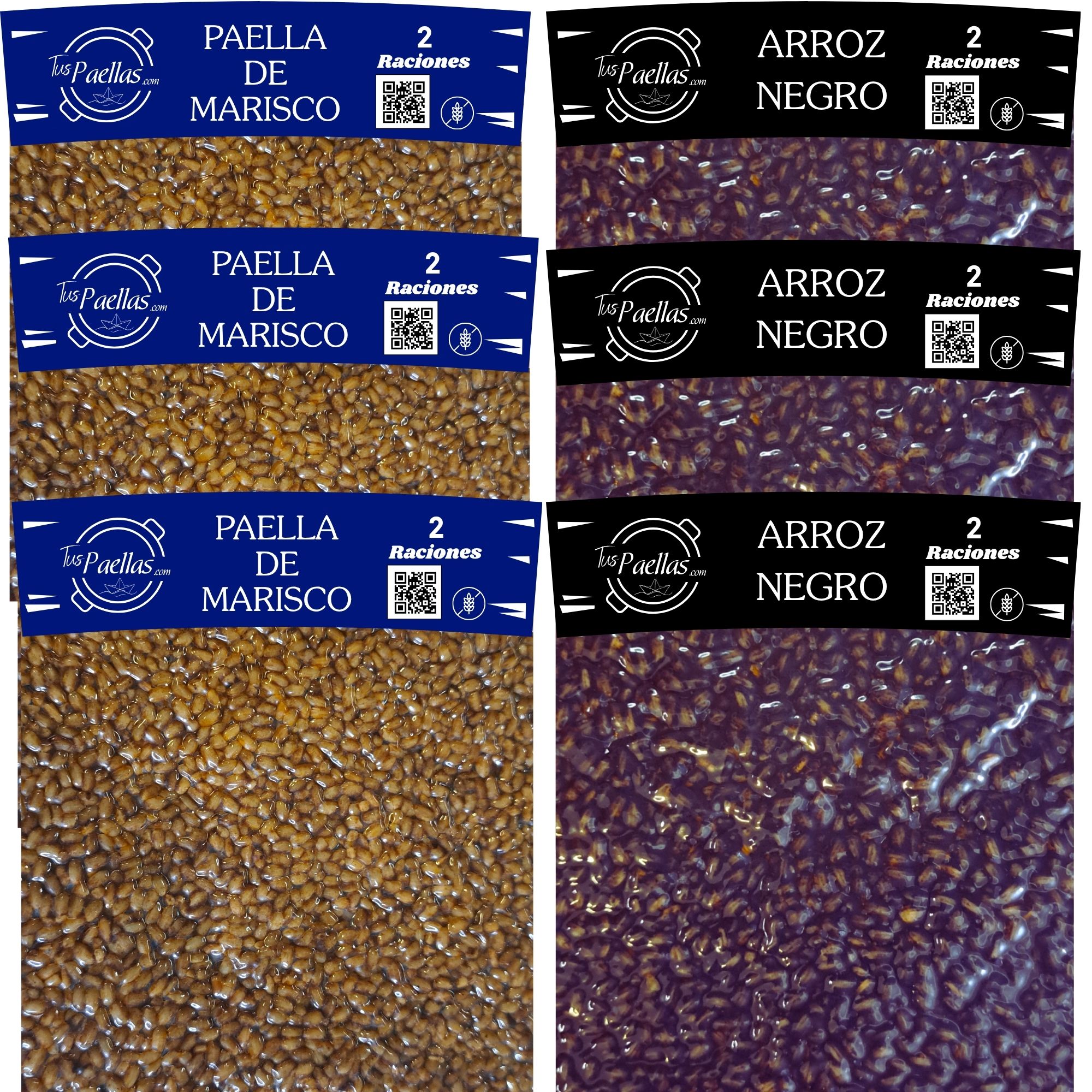 Paella Marinera y Arroz Negro (Pack 6)