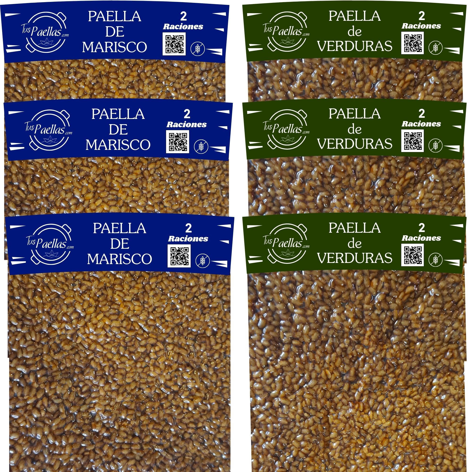 Paella Marinera y Paella de Verduras (Pack 6)