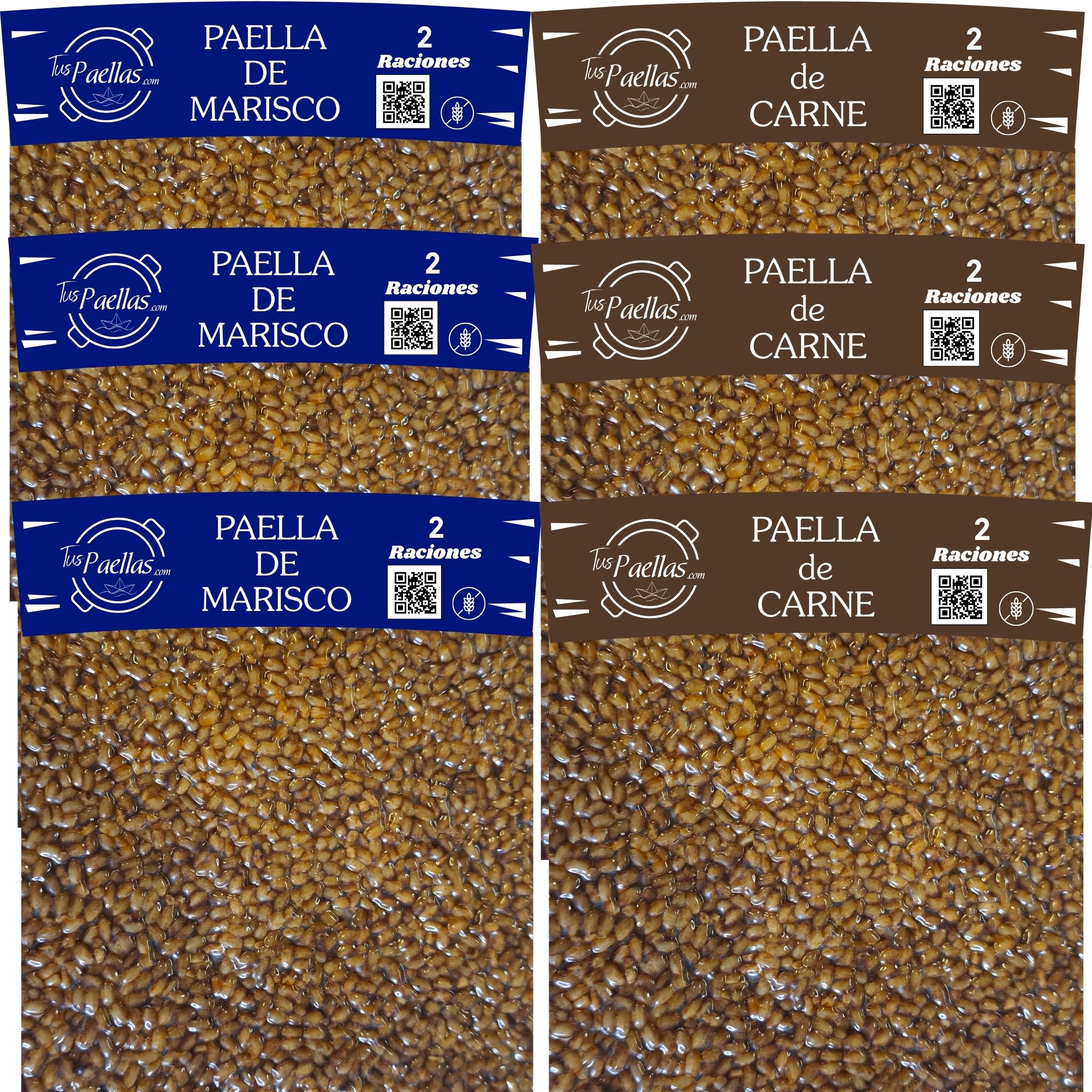 Paella Marinera y Paella de Carne (Pack 6)