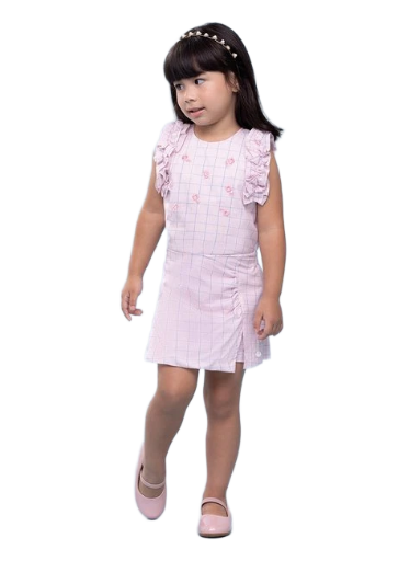 Conjunto Charpey Shorts saia infantil listrado