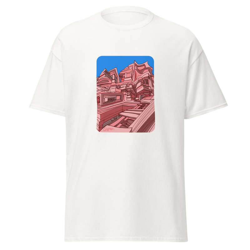 Black or white T-shirt with Abstract Art Print of Red Block