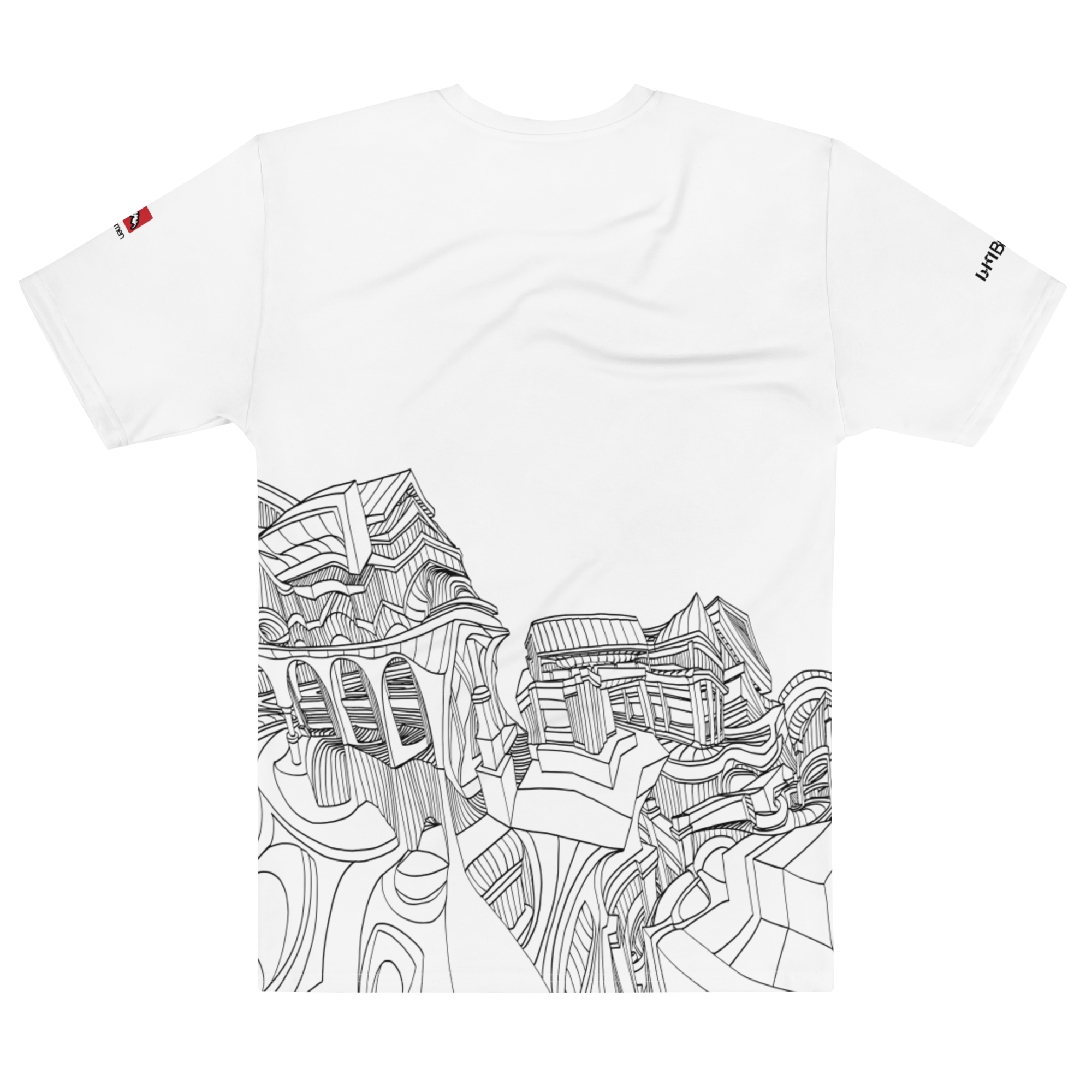 Men's Crew Neck Architectural Line Art T-Shirt 