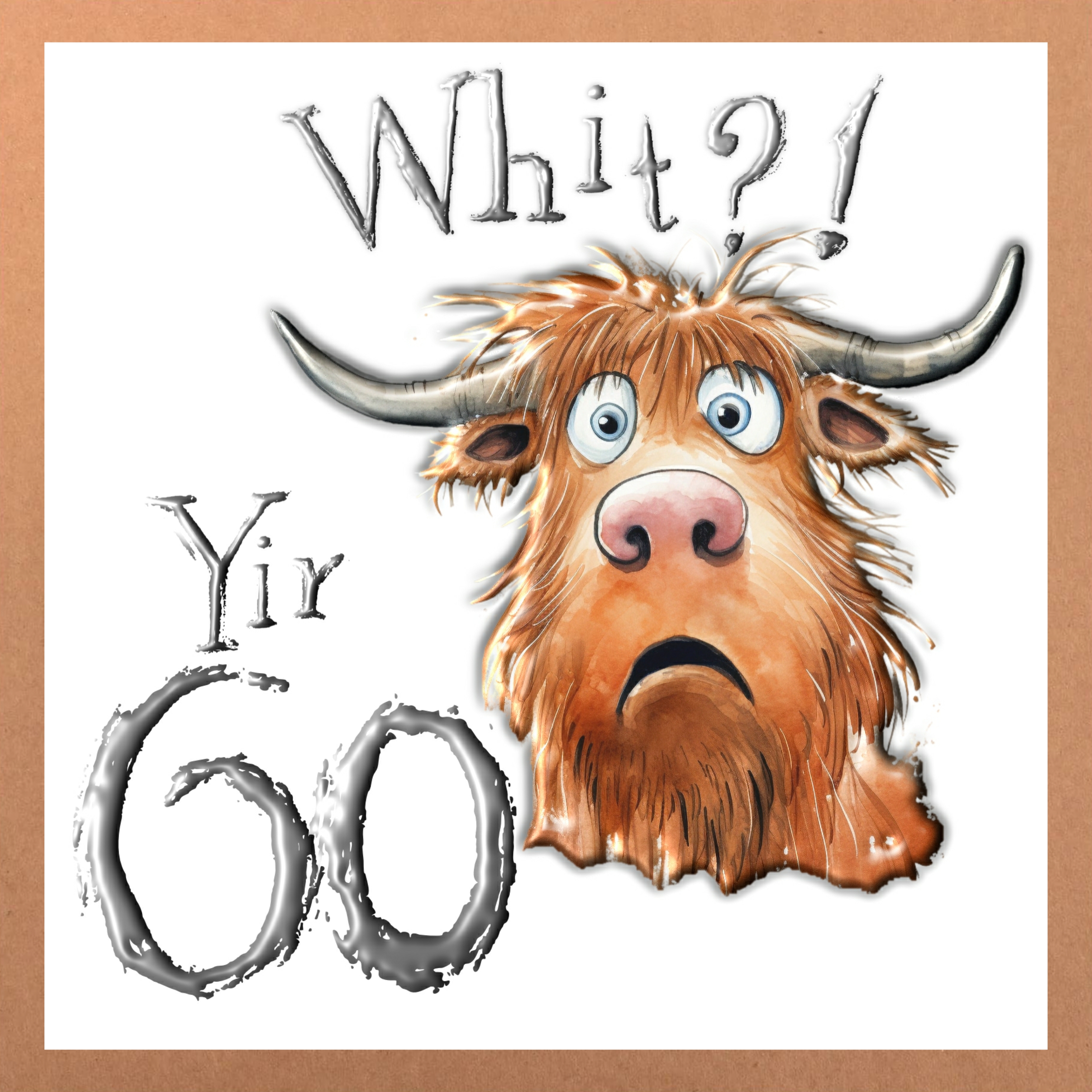 Highland Cow 60th Birthday Card