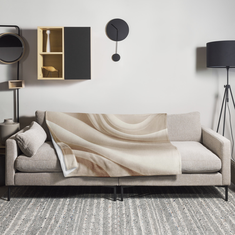 Soft Abstract Wave Throw Blanket