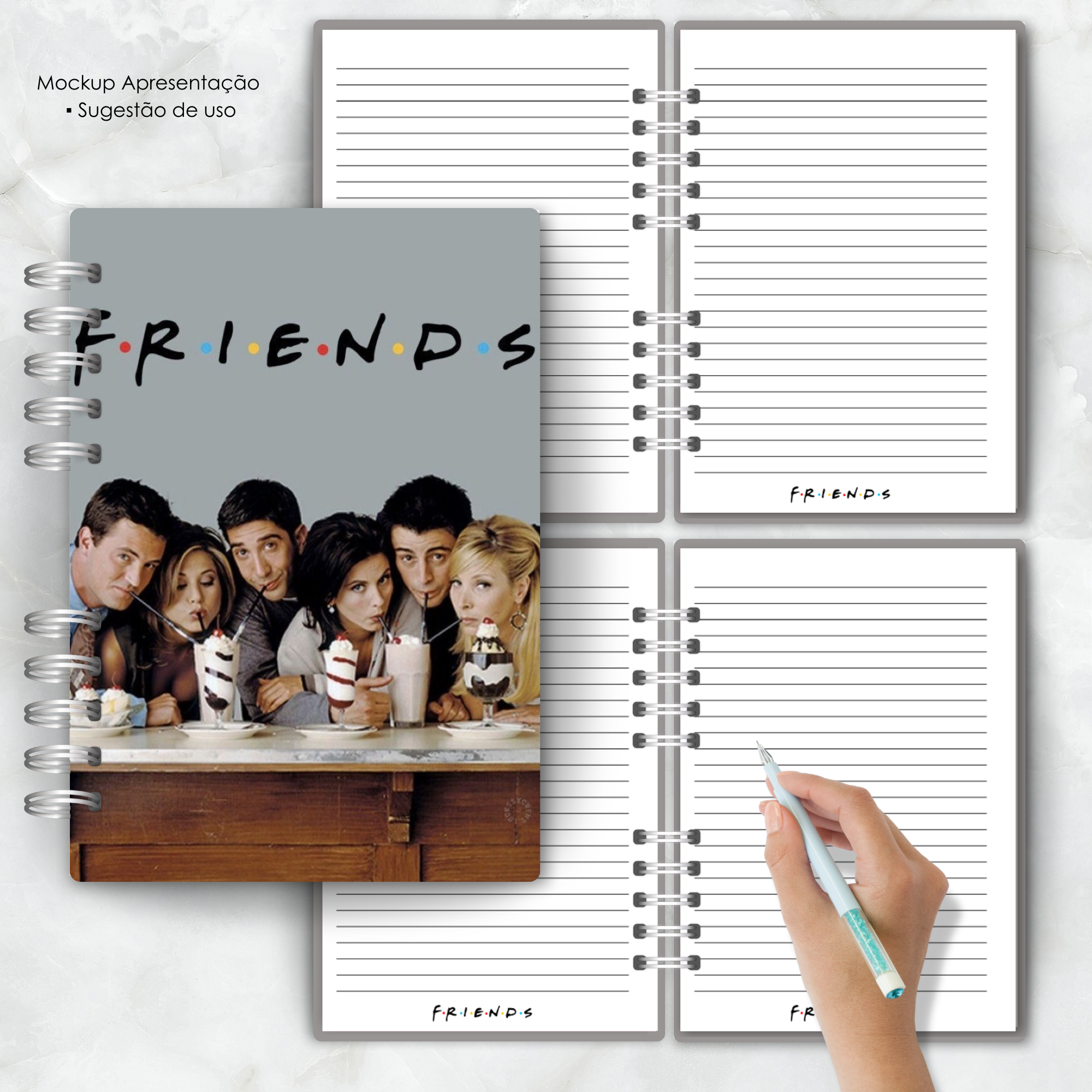 Caderno Espiral Friends