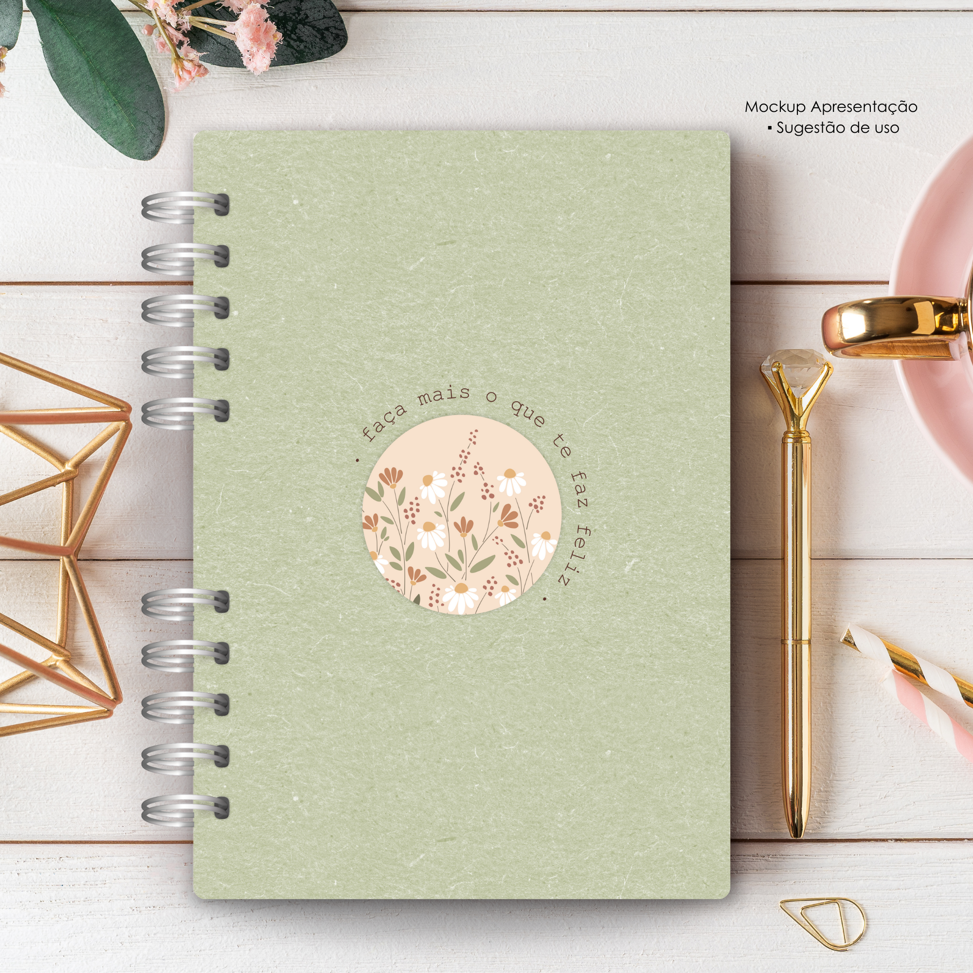Caderno Espiral Floral