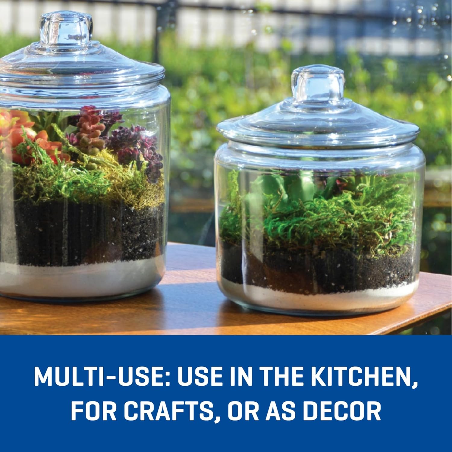 Anchor Hocking Heritage Hill 1 Gallon Glass Jar with Lid, Set of 2