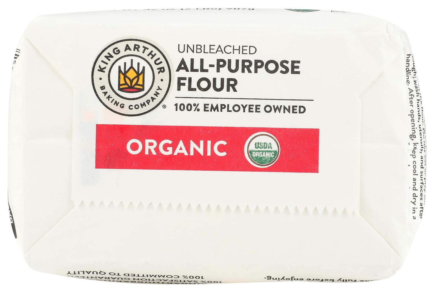 King Arthur Organic All Purpose Flour, Premium Baking Flour for Bread, Pizza Dough, and Pastries, Unbleached and Non-GMO, Versatile for All Your Baking Needs, 32 oz (2 lbs)