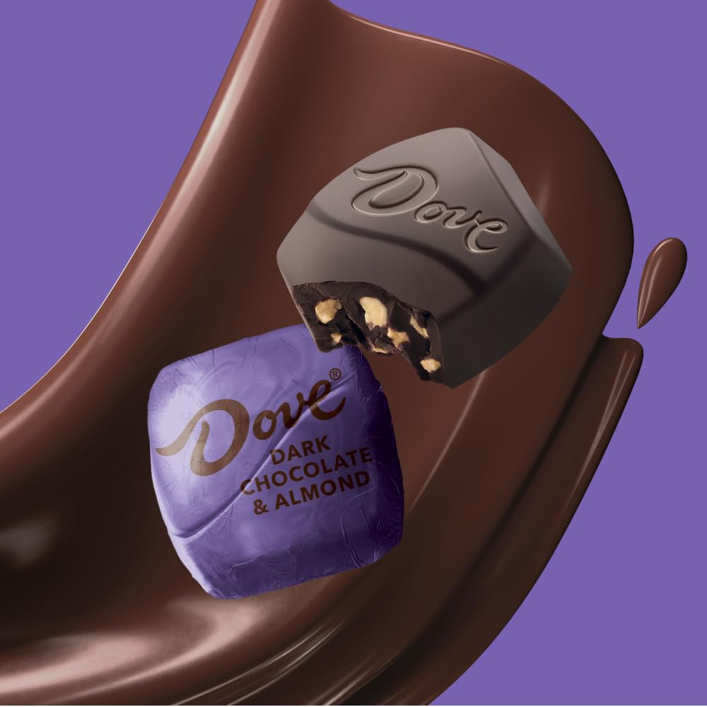 DOVE PROMISES Dark Chocolate & Almond Candy, 6.74 oz Bag (Pack of 8)