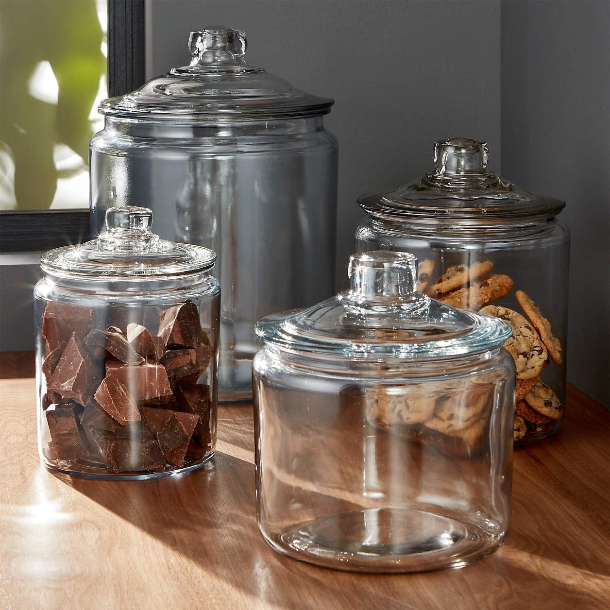 Anchor Hocking Heritage Hill 1 Gallon Glass Jar with Lid, Set of 2
