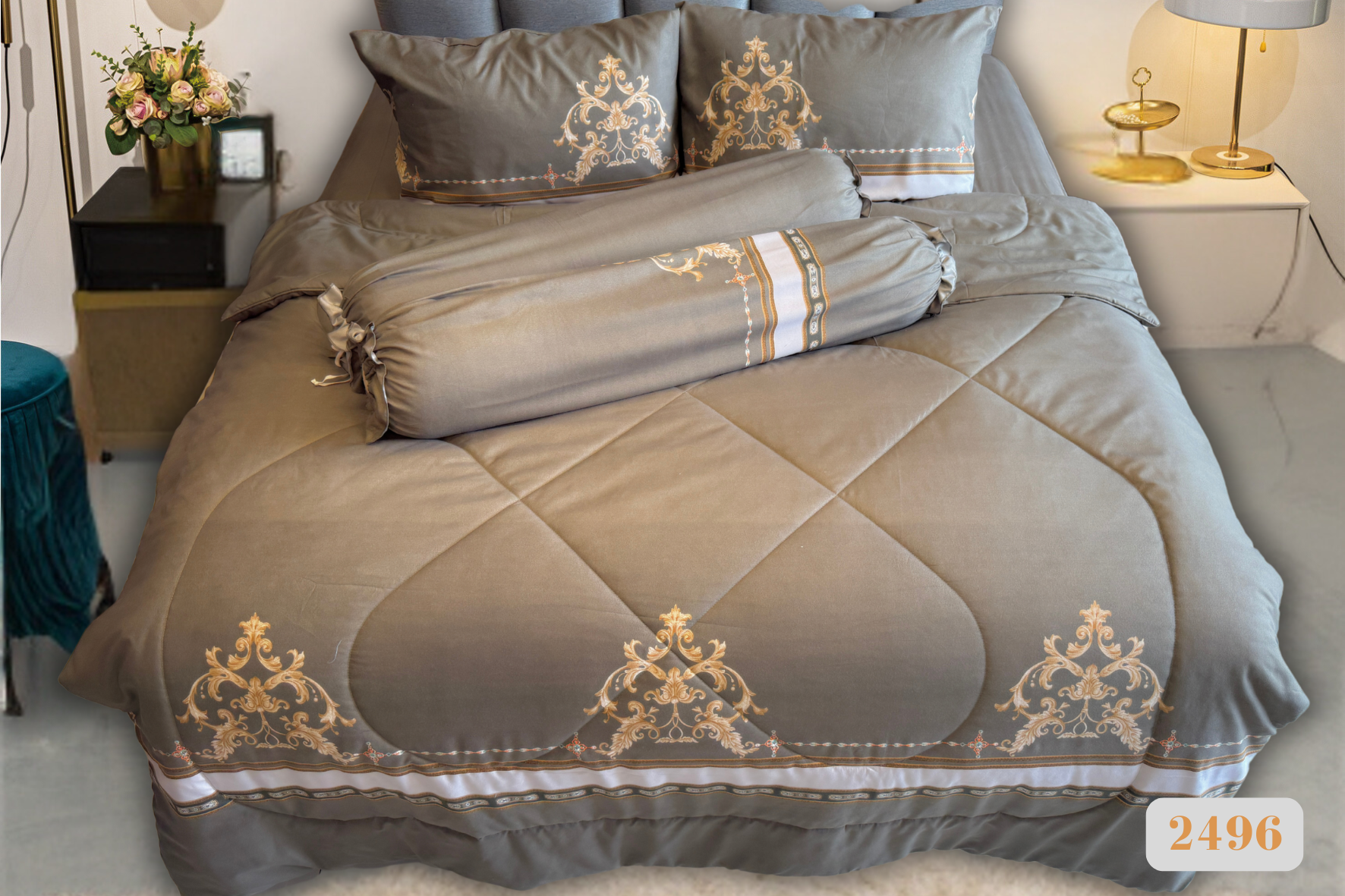 Bedsheet Leafy code: #2496