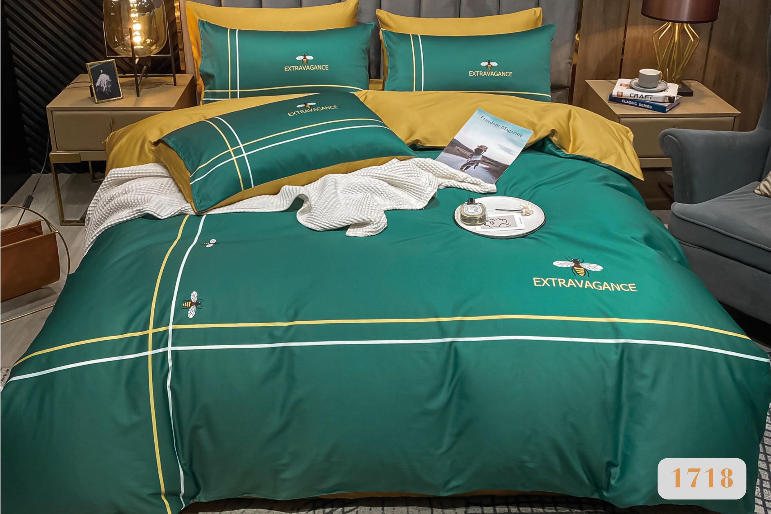 Bedsheet Leafy code: #1718