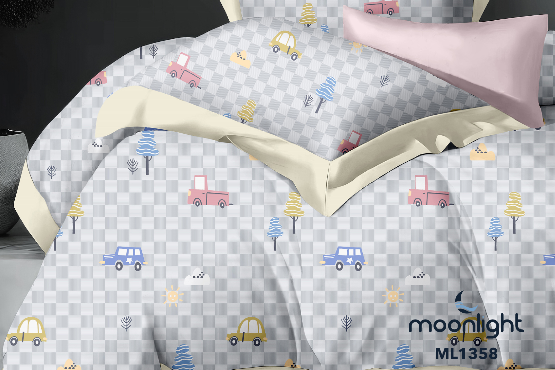 Bedsheet Moonlight code: #ML1358-Grey