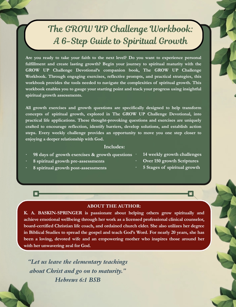 (Signed Copy) The GROW UP Challenge Workbook