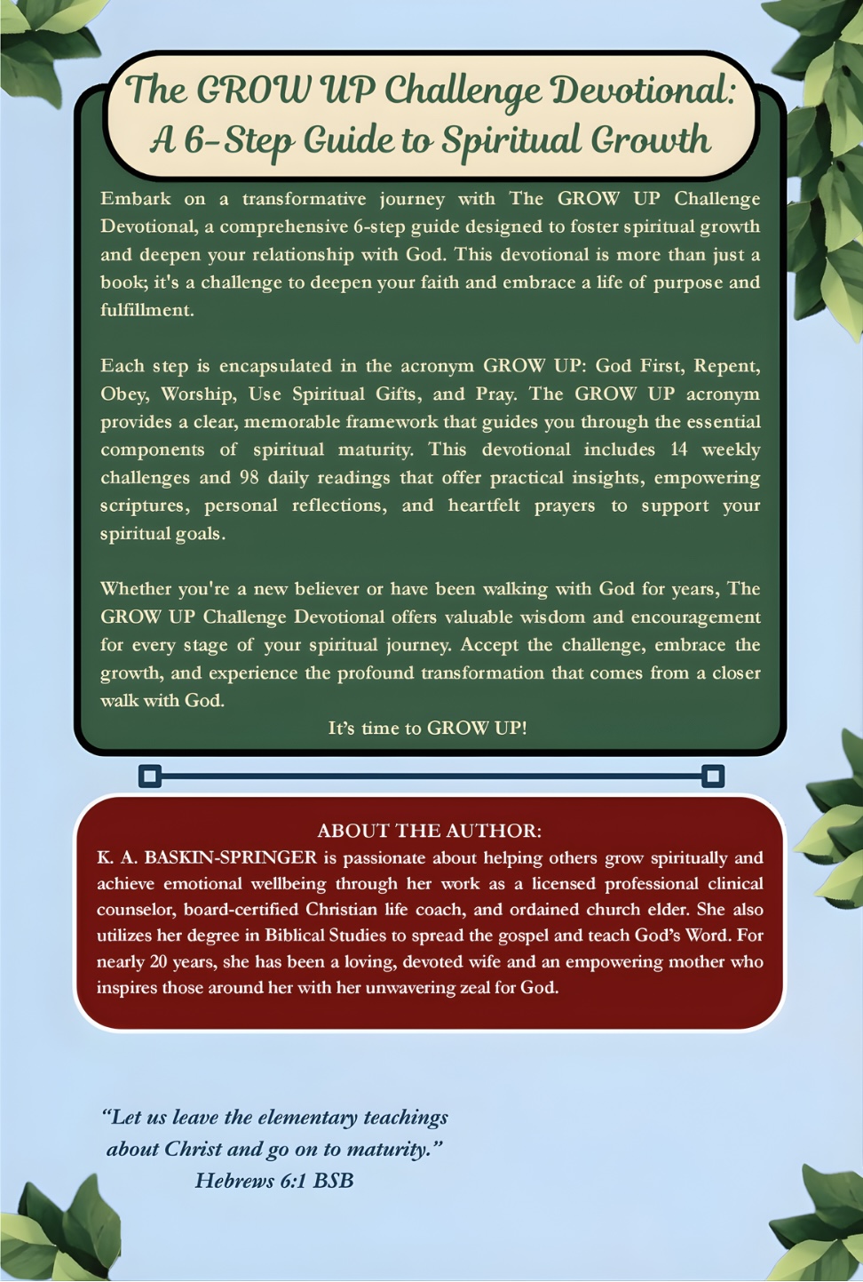 (Signed Copy) The GROW UP Challenge Devotional 