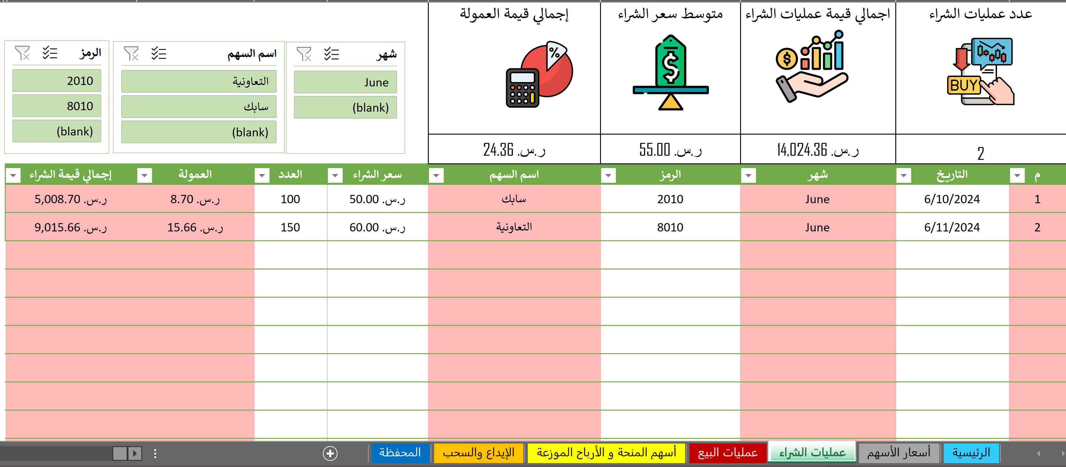 برنامج محفظة الأسهم الذكي 