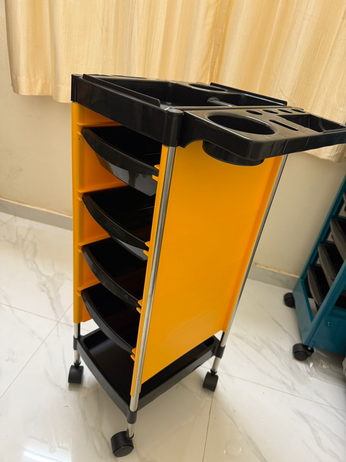 Salon Trolley with Wheels & Removable Drawers Storage | Hair Dryer Service Tray, Tool Storage Cart for Hair Stylists 