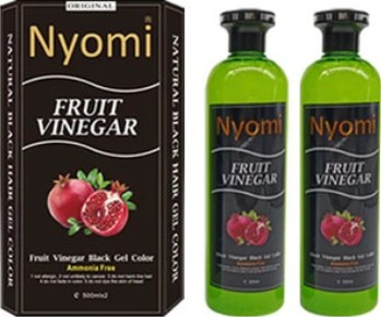 Nyomi Fruit Vinegar Hair Gel Dye Natural Extract Hair Color Dye for Men, Women Both (1000 Ml) Black