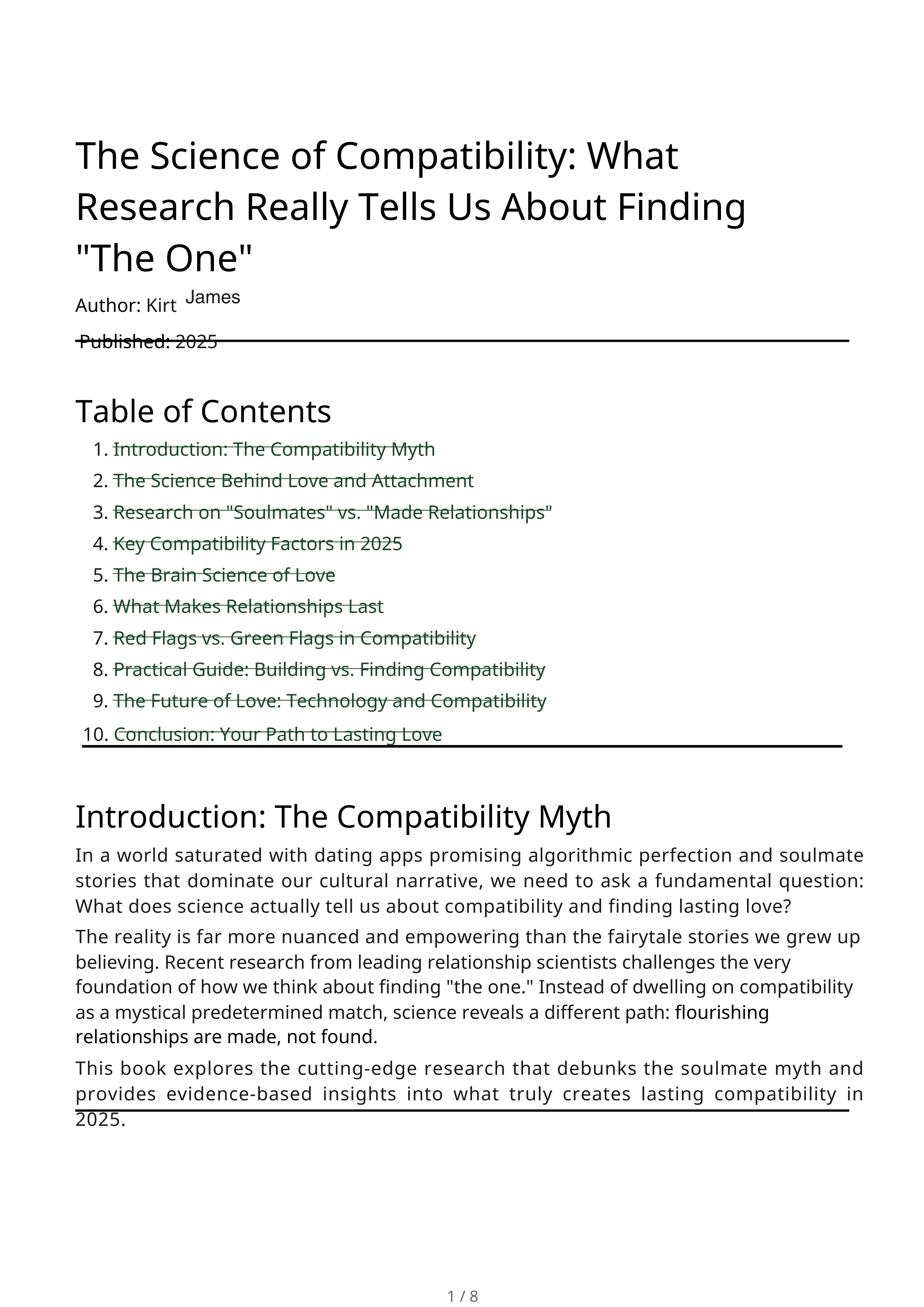 The Science of Compatibility