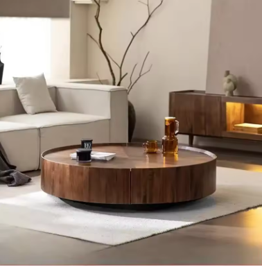 Modern Round Wooden Coffee Table