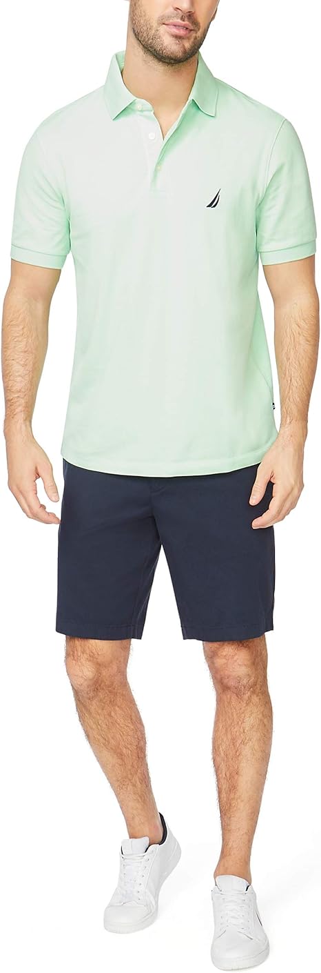 Nautica Men's Short-Sleeve Solid Stretch Cotton Piqué Polo Shirt