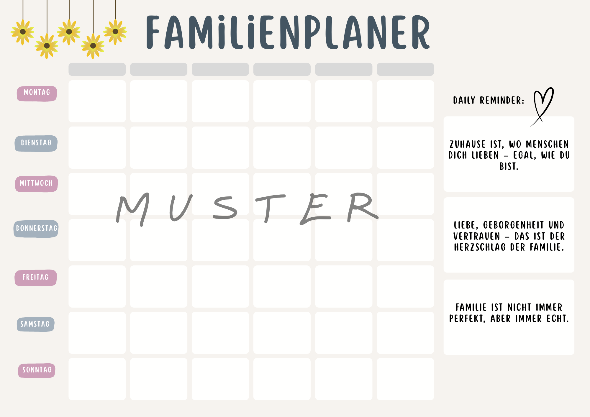 Familienplaner für 6 Personen