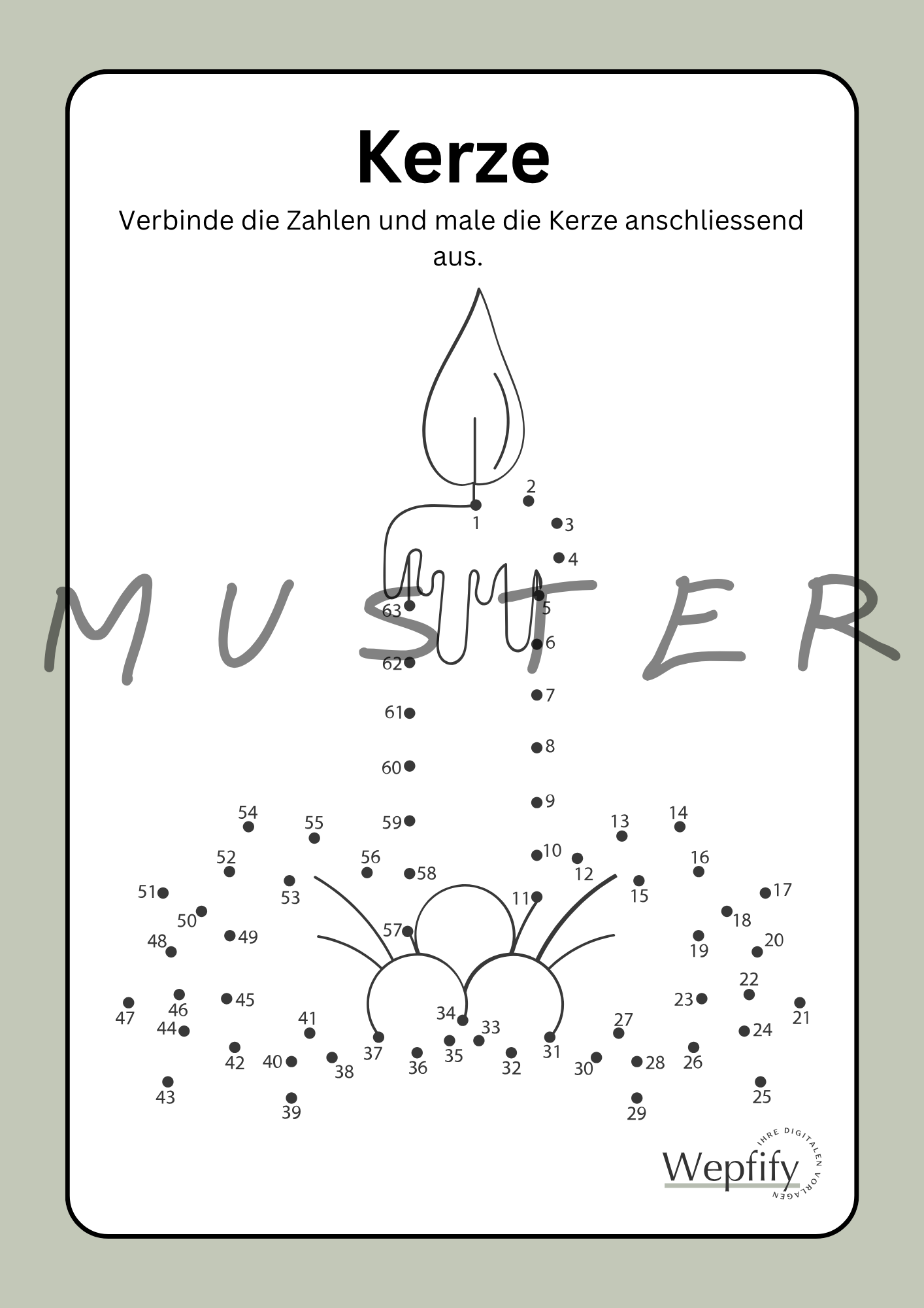 Zahlen-Bilder 4er Set Weihnachten