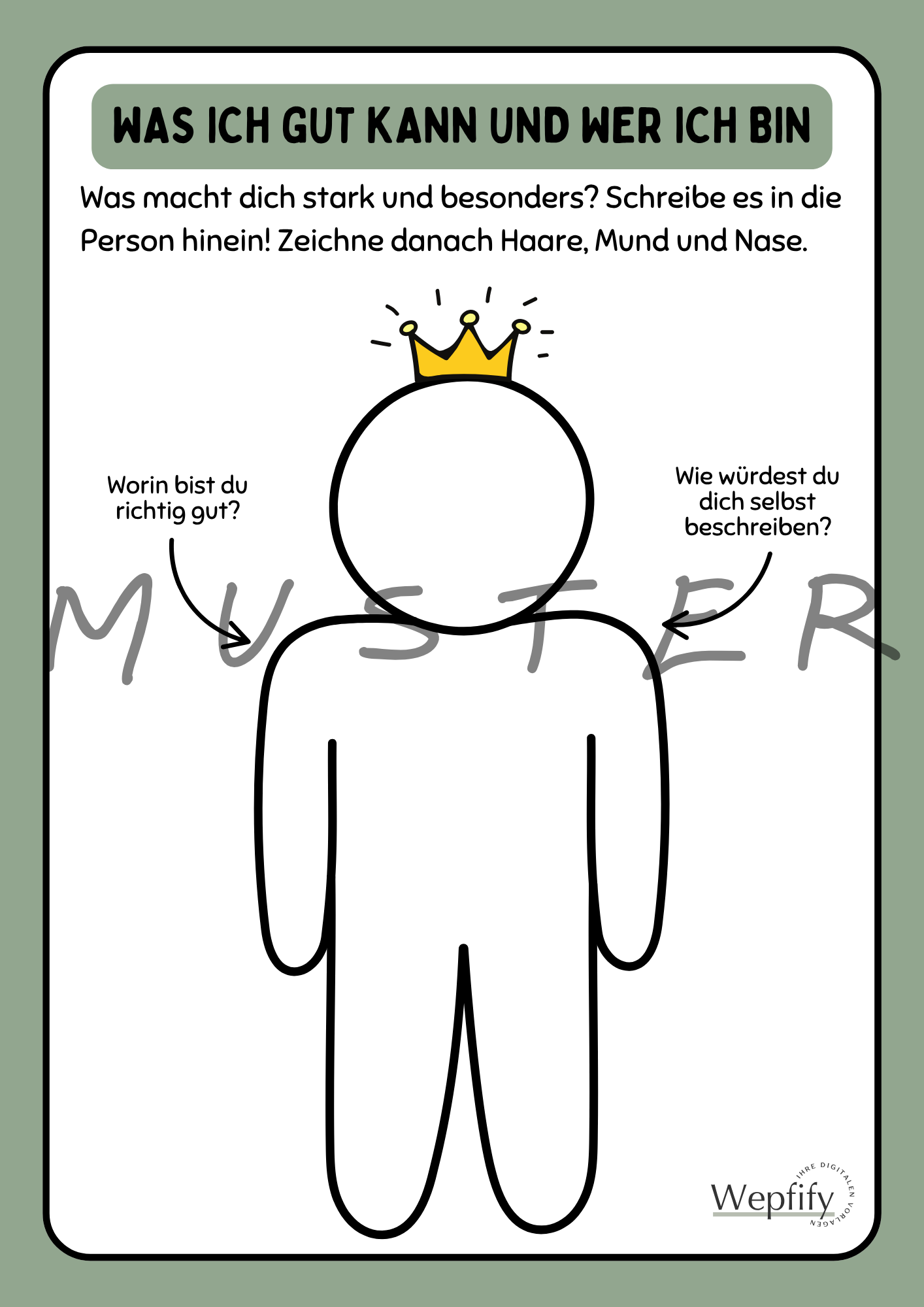 Arbeitsblatt - Was ich gut kann und wer ich bin