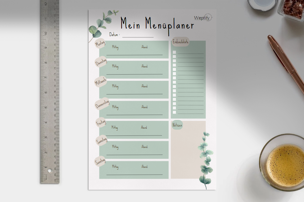 Menüplaner schlicht
