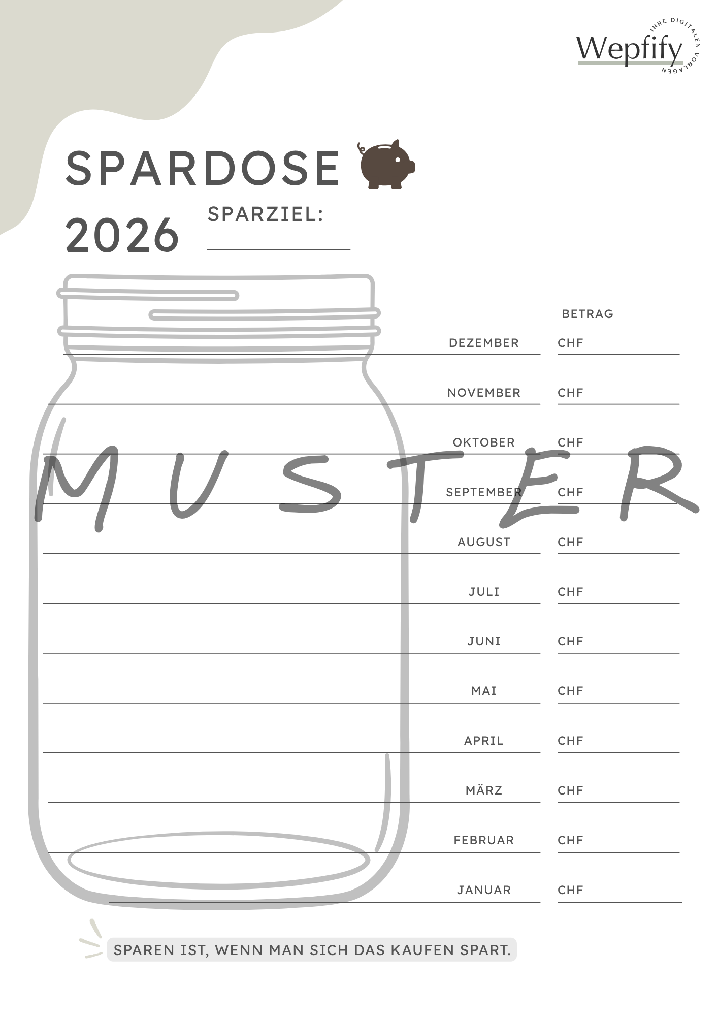 Spardose 2026