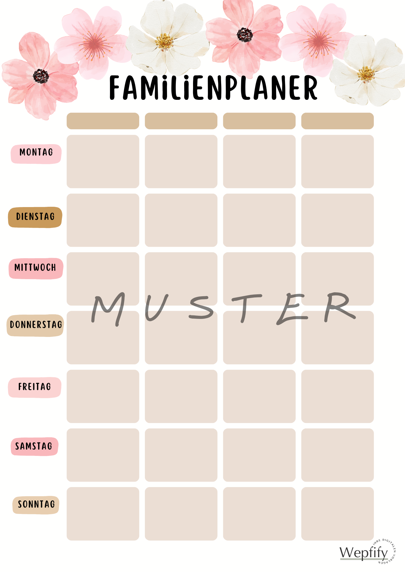 Familienplaner für 4 Personen