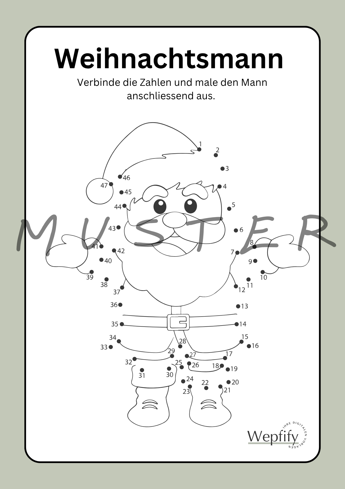 Zahlen-Bilder 4er Set Weihnachten