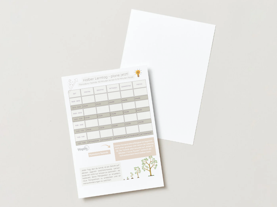 Halber Lerntag - Lernplaner
