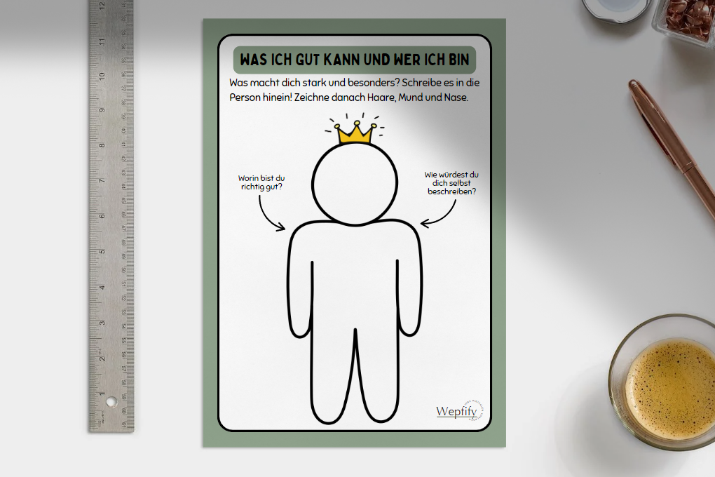 Arbeitsblatt - Was ich gut kann und wer ich bin