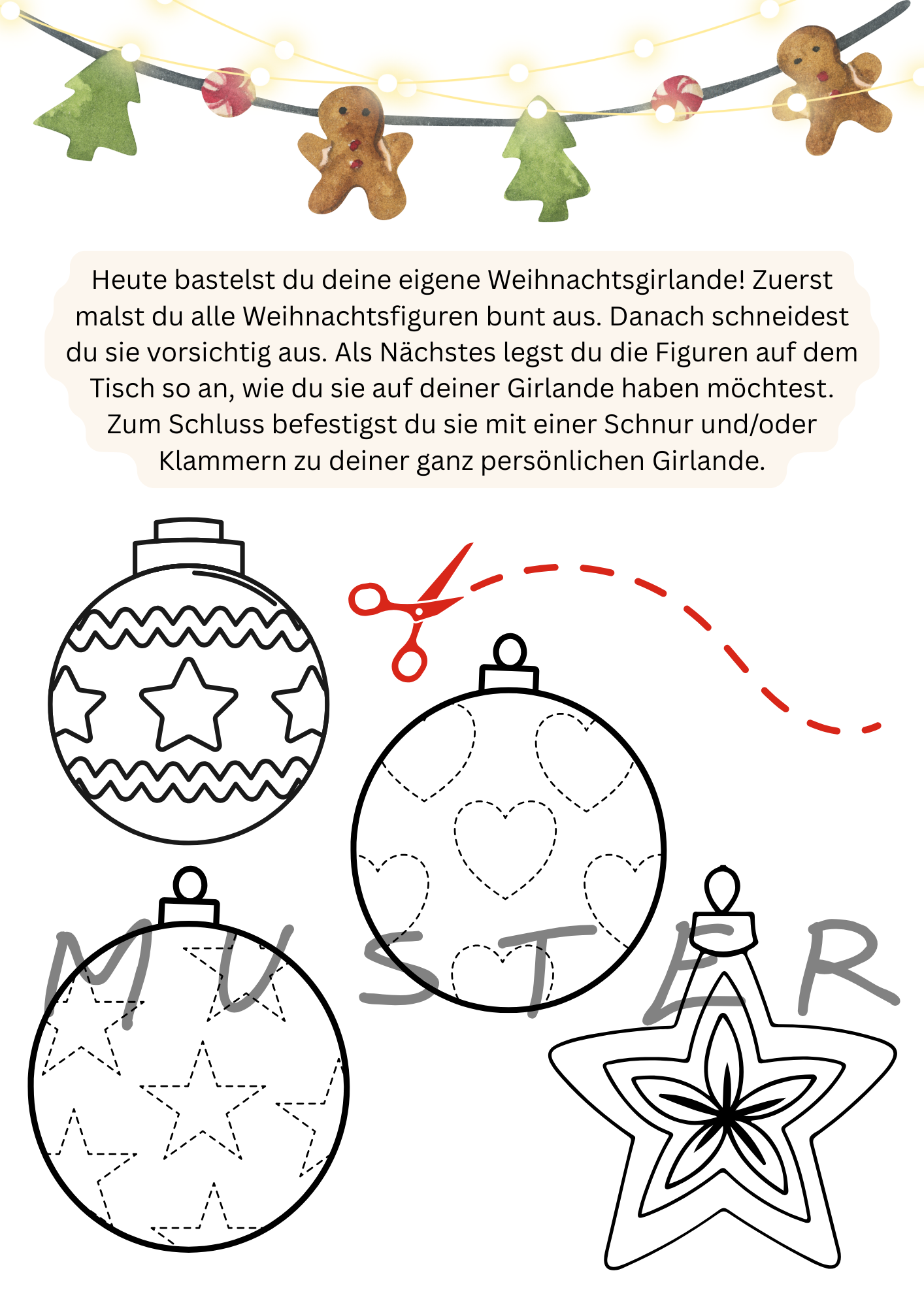 Weihnachtsgirlande Bastelset