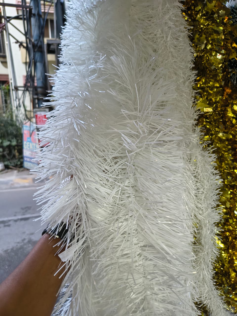 White Tinsel Garland