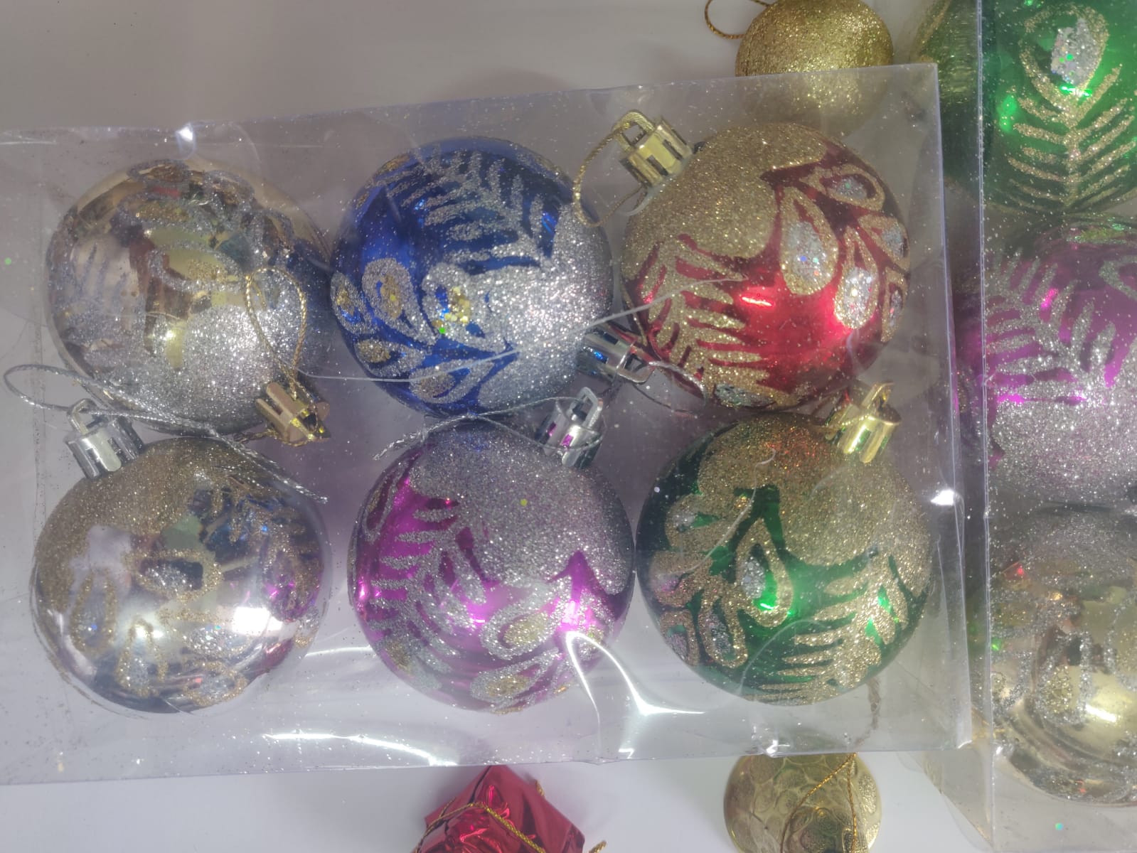 Glitter Christmas Ornaments Set