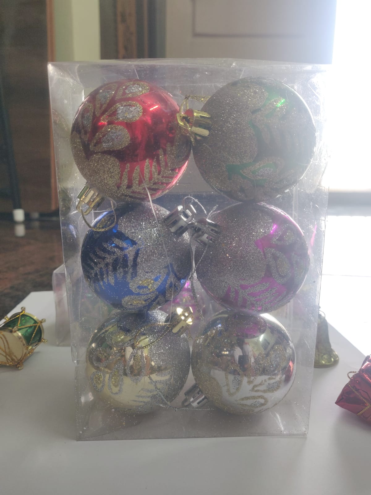 Glitter Christmas Ornaments Set