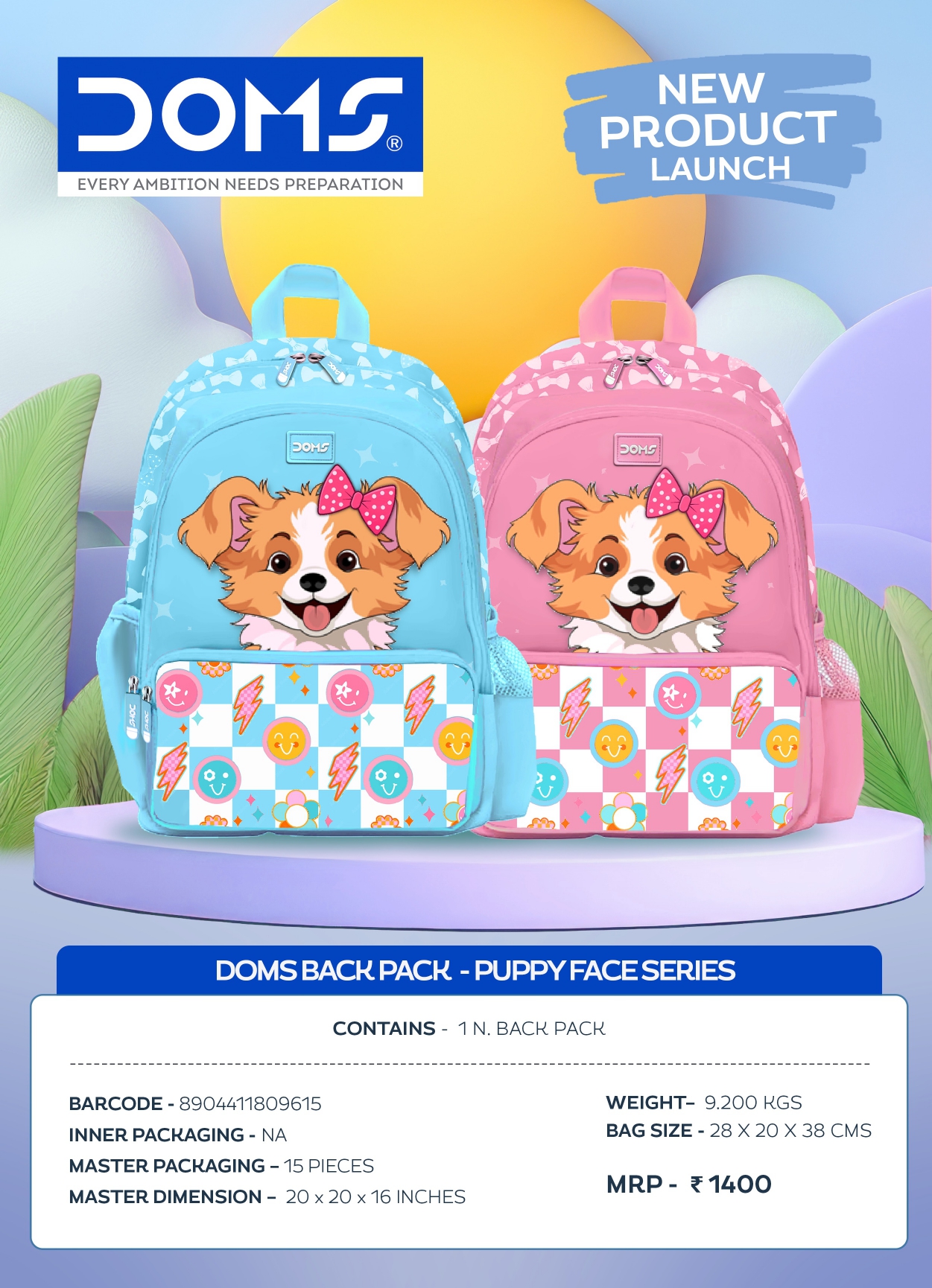 DOMS Puppy Face Backpack