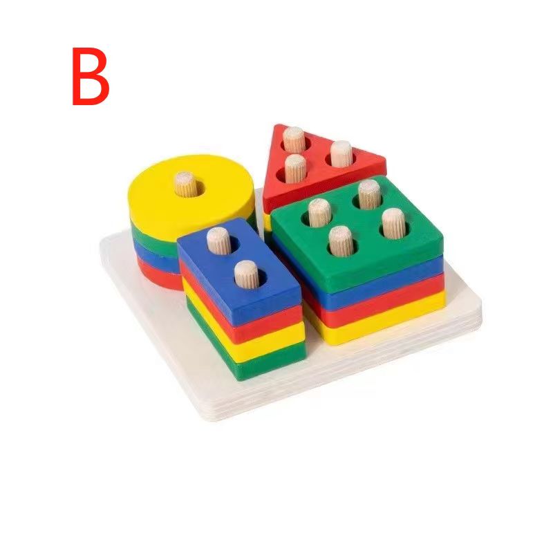 Wooden Geometric Shape Sorter Toy